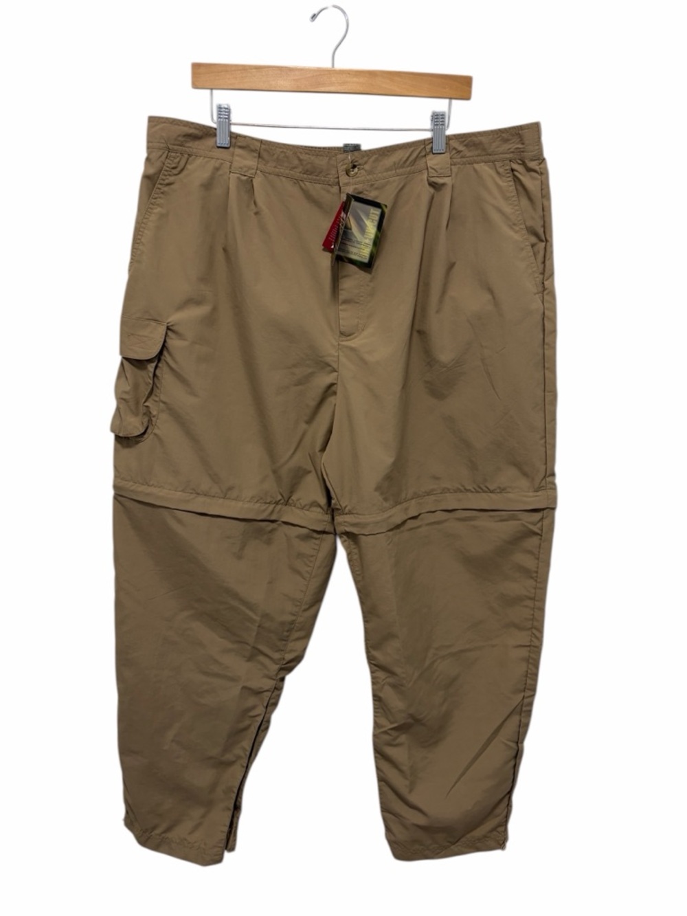 Campmor Vintage Khaki Tan Cargo Convertible Hiking Pans Shorts - NWT - XXL